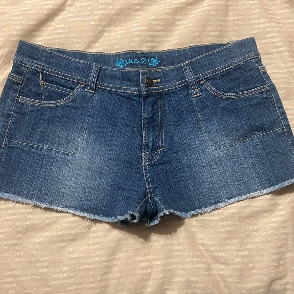 Rue 21 denim shorts, size 13/14.  New, never worn.
